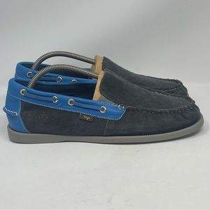 Dije California Loafers Mens 11 Blue Gray Suede Slip On Moccasins Boat Shoes